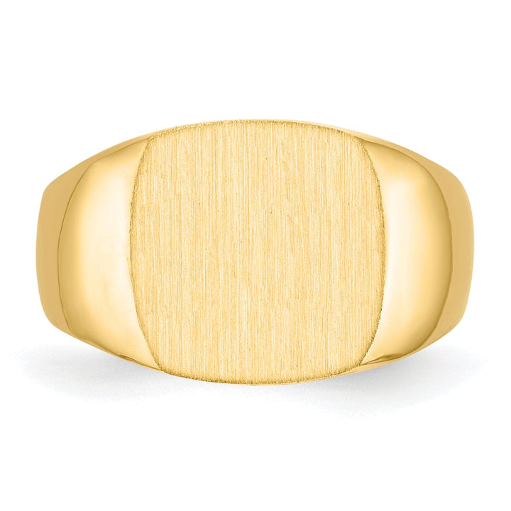 14k Yellow Gold Men's Solid Back Signet Ring