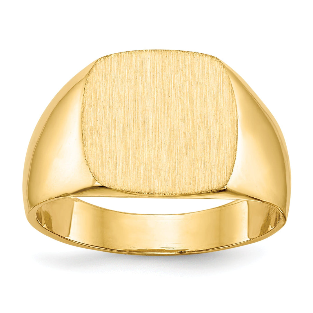 14k Yellow Gold Men's Solid Back Signet Ring