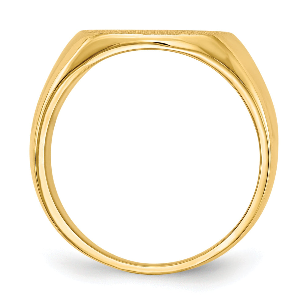 14k Yellow Gold Men's Solid Back Signet Ring