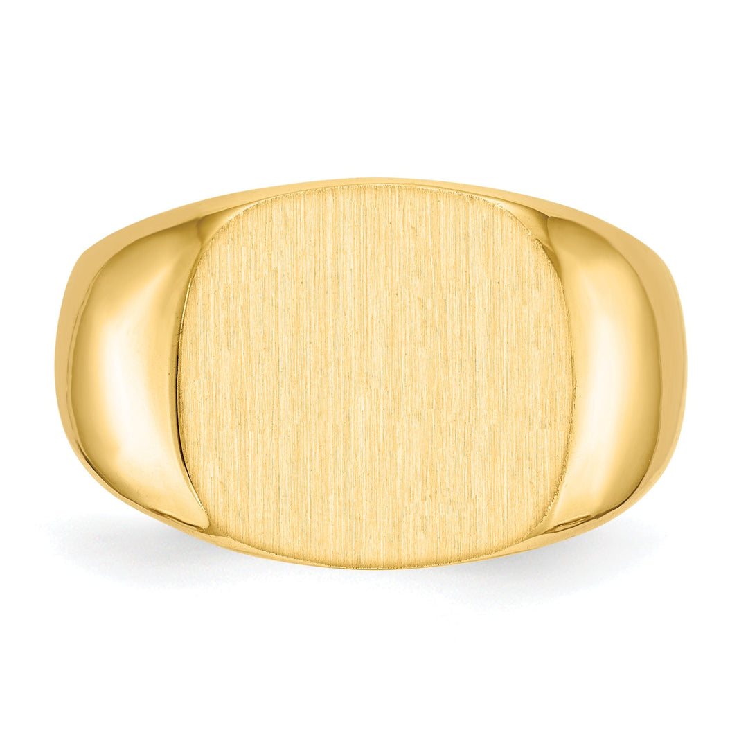 14k Yellow Gold Men's Solid Back Signet Ring