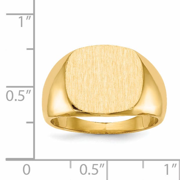 14k Yellow Gold Men's Solid Back Signet Ring