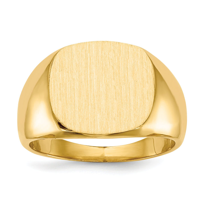 14k Yellow Gold Men's Solid Back Signet Ring