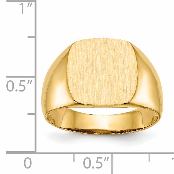 14k Yellow Gold Men's Open Back Signet Ring