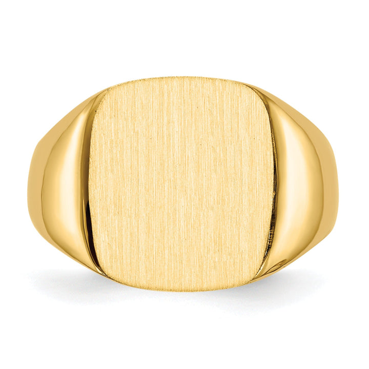 14k Yellow Gold Men's Open Back Signet Ring