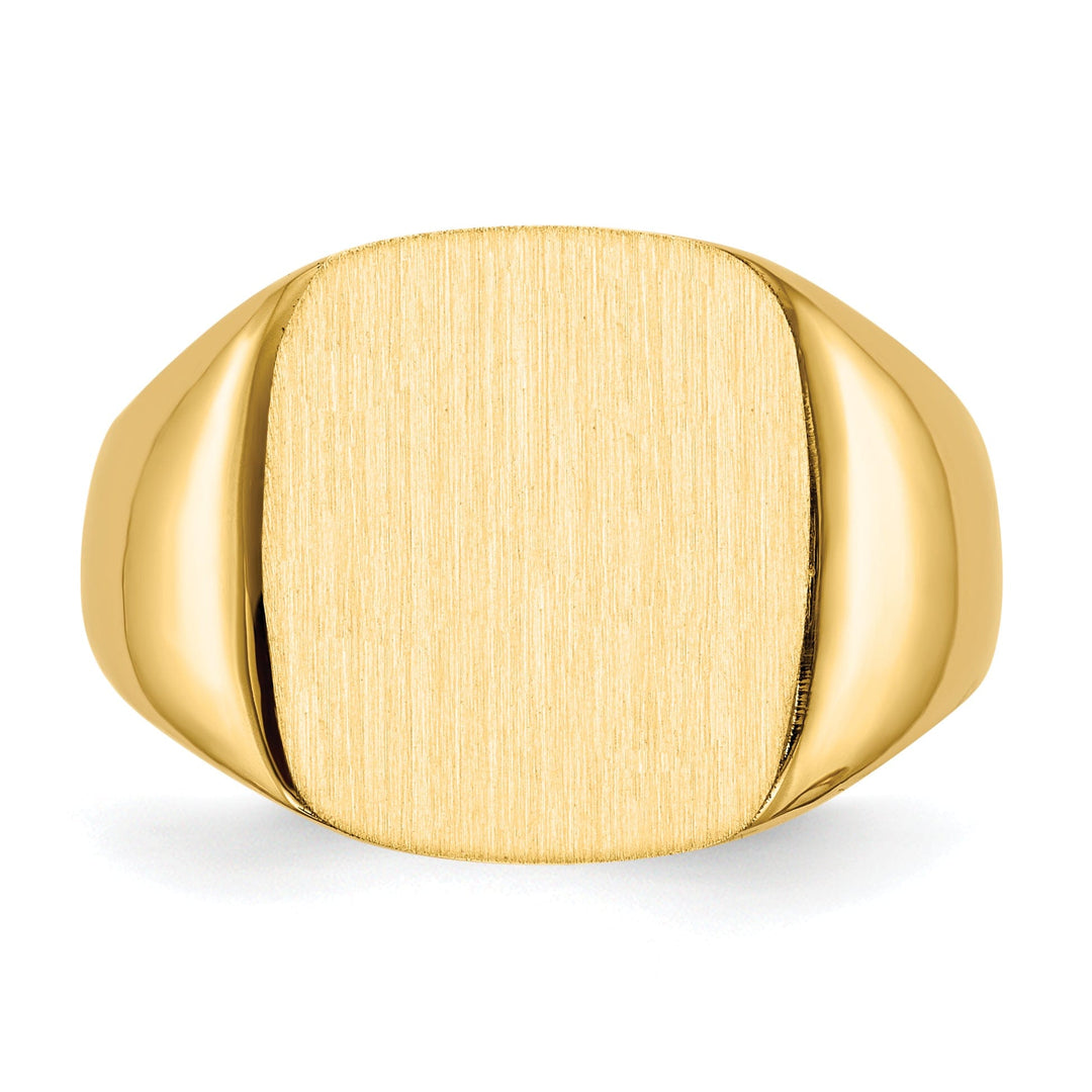 14k Yellow Gold Men's Open Back Signet Ring