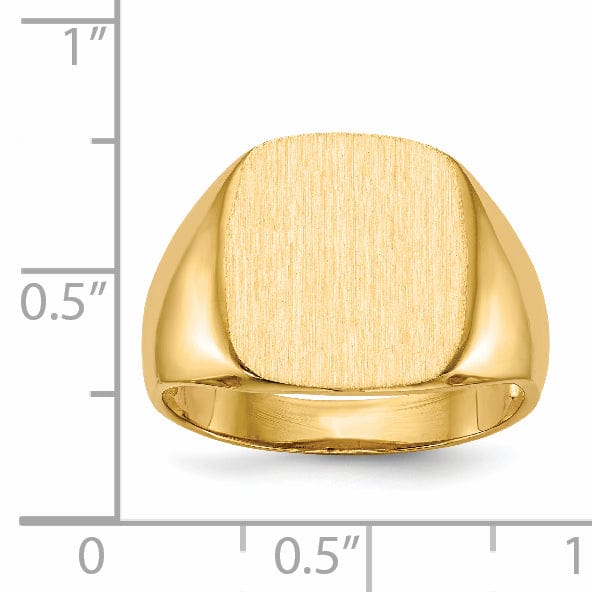 14k Yellow Gold Men's Open Back Signet Ring