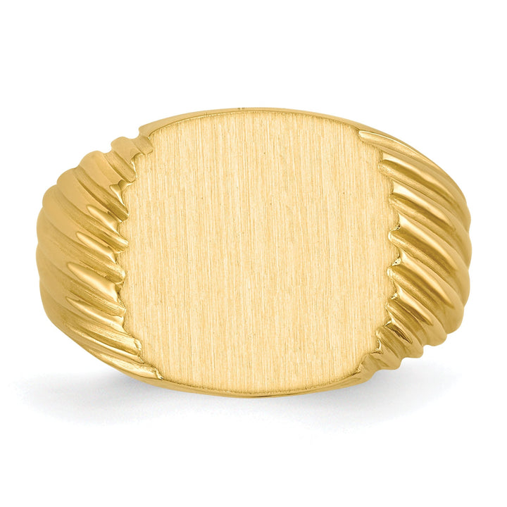 14k Yellow Gold Men's Open Back Signet Ring