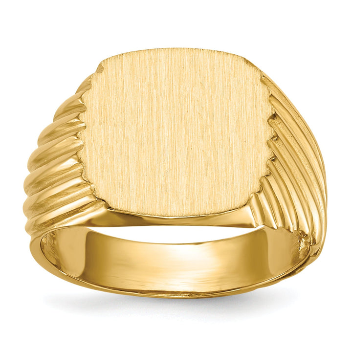 14k Yellow Gold Men's Open Back Signet Ring