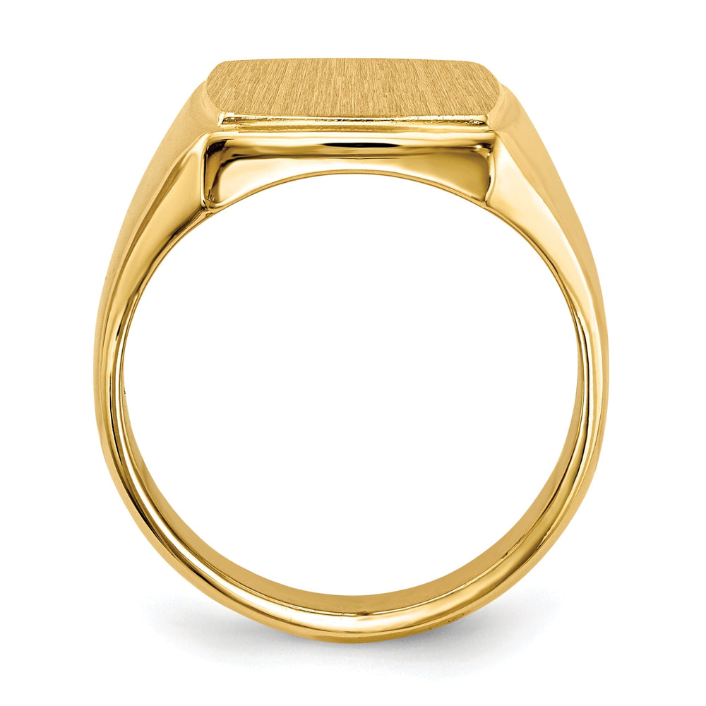 14k Yellow Gold Men's Solid Back Signet Ring