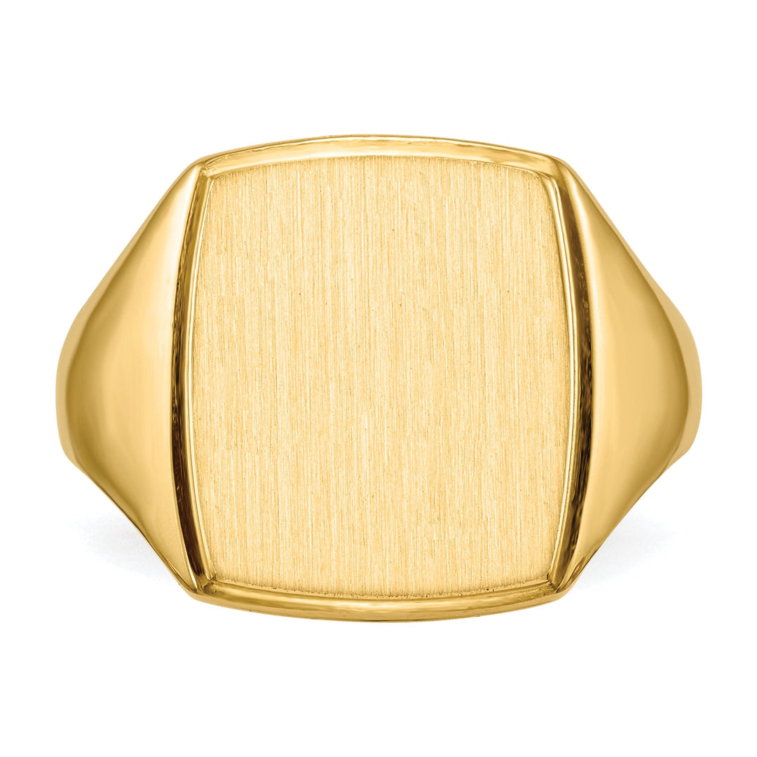 14k Yellow Gold Men's Solid Back Signet Ring