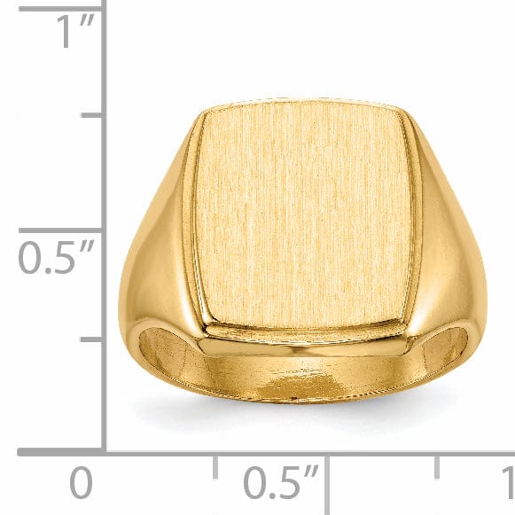 14k Yellow Gold Men's Solid Back Signet Ring