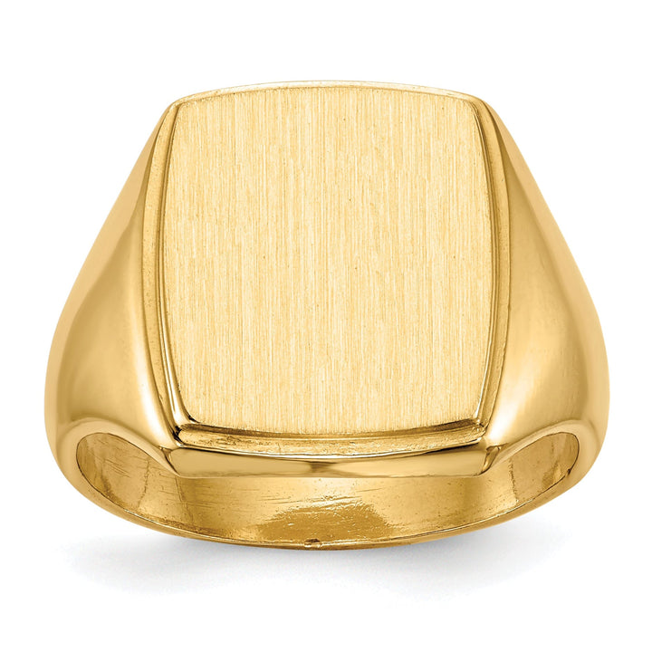 14k Yellow Gold Men's Solid Back Signet Ring