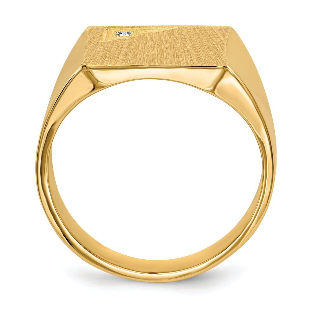 14k Yellow Gold Squared Top Solid Signet Ring