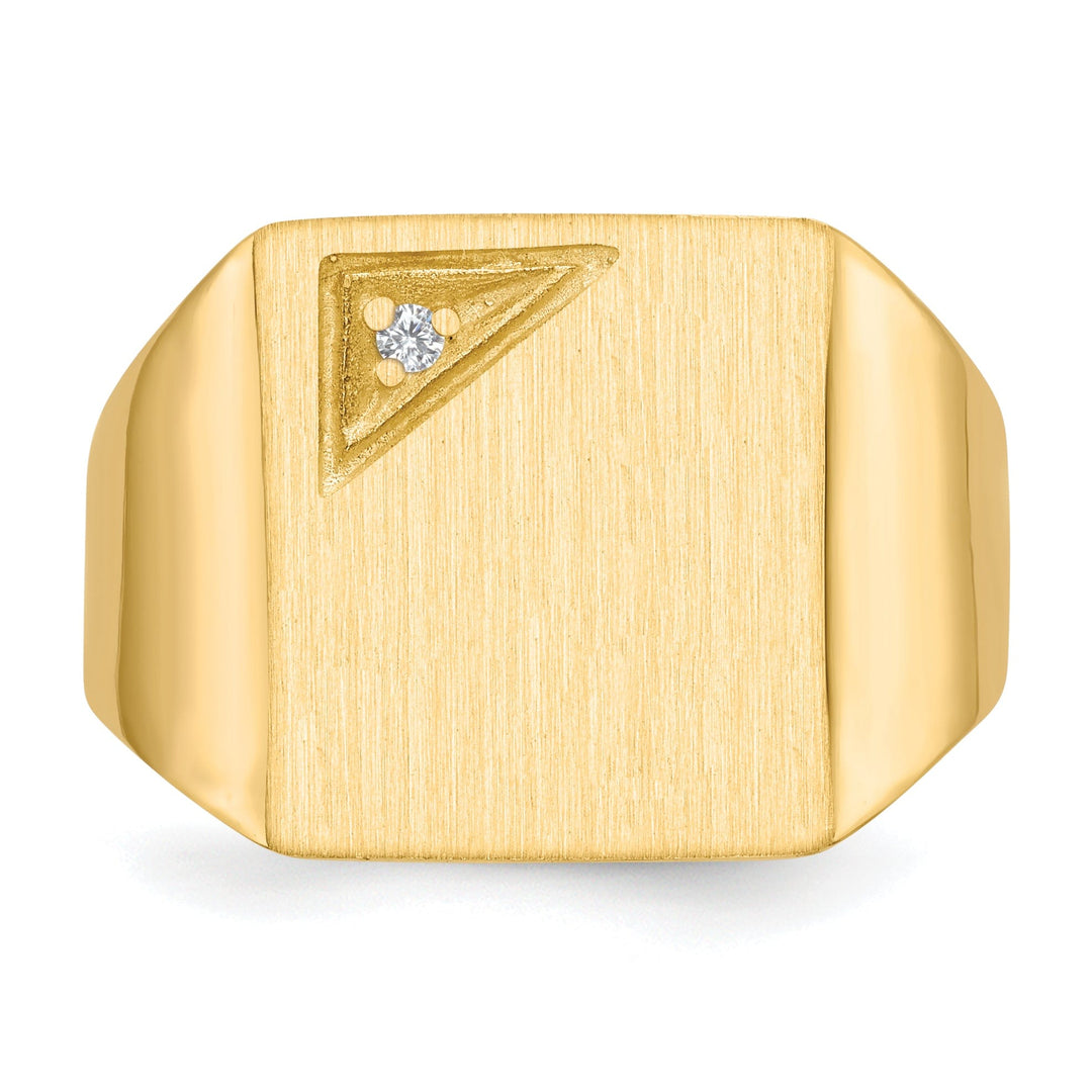 14k Yellow Gold Squared Top Solid Signet Ring