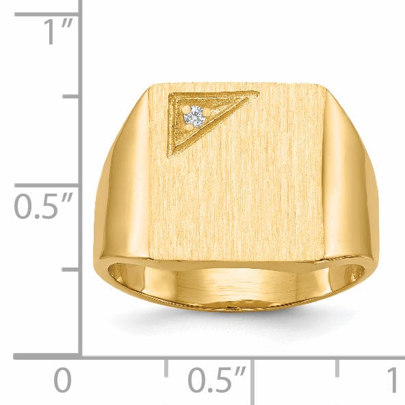 14k Yellow Gold Squared Top Solid Signet Ring