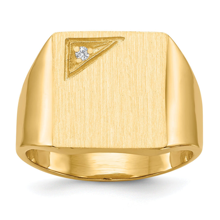 14k Yellow Gold Squared Top Solid Signet Ring