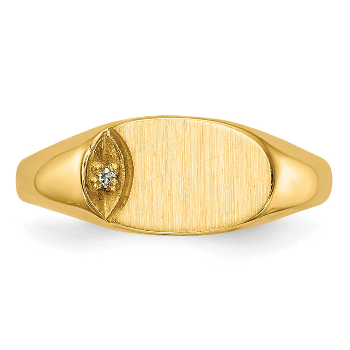 14k Yellow Gold Child's Diamond Signet Ring