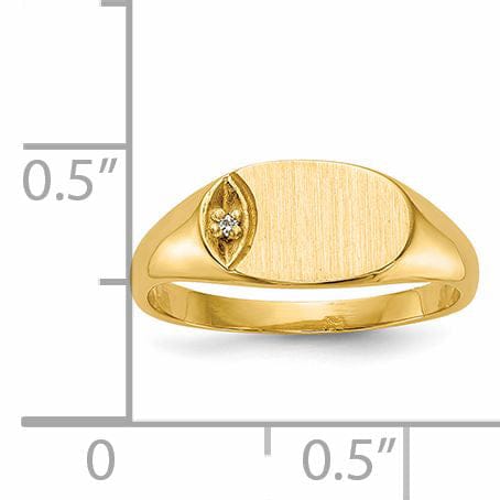 14k Yellow Gold Child's Diamond Signet Ring