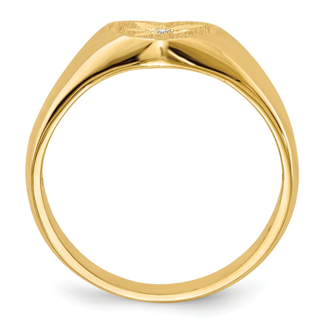 14k Yellow Gold Child's Diamond Signet Ring