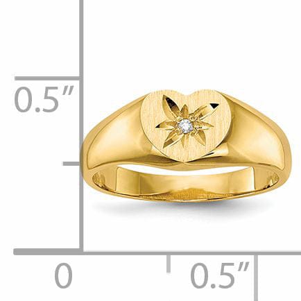 14k Yellow Gold Child's Diamond Signet Ring