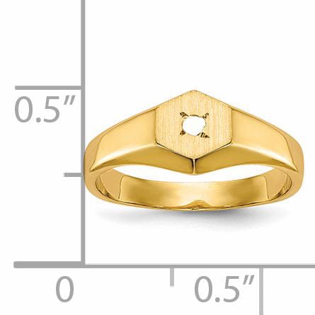 14k Yellow Gold Child's Diamond Signet Ring