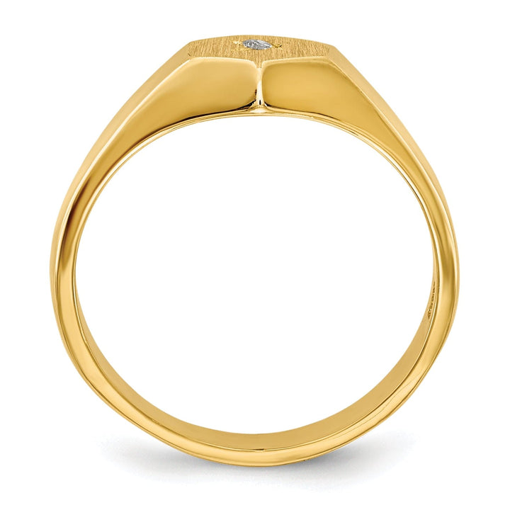 14k Yellow Gold Child's Diamond Signet Ring