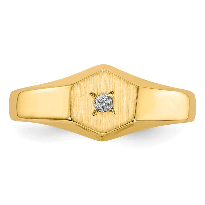 14k Yellow Gold Child's Diamond Signet Ring