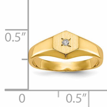 14k Yellow Gold Child's Diamond Signet Ring