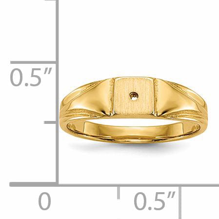 14k Yellow Gold Child's Diamond Signet Ring