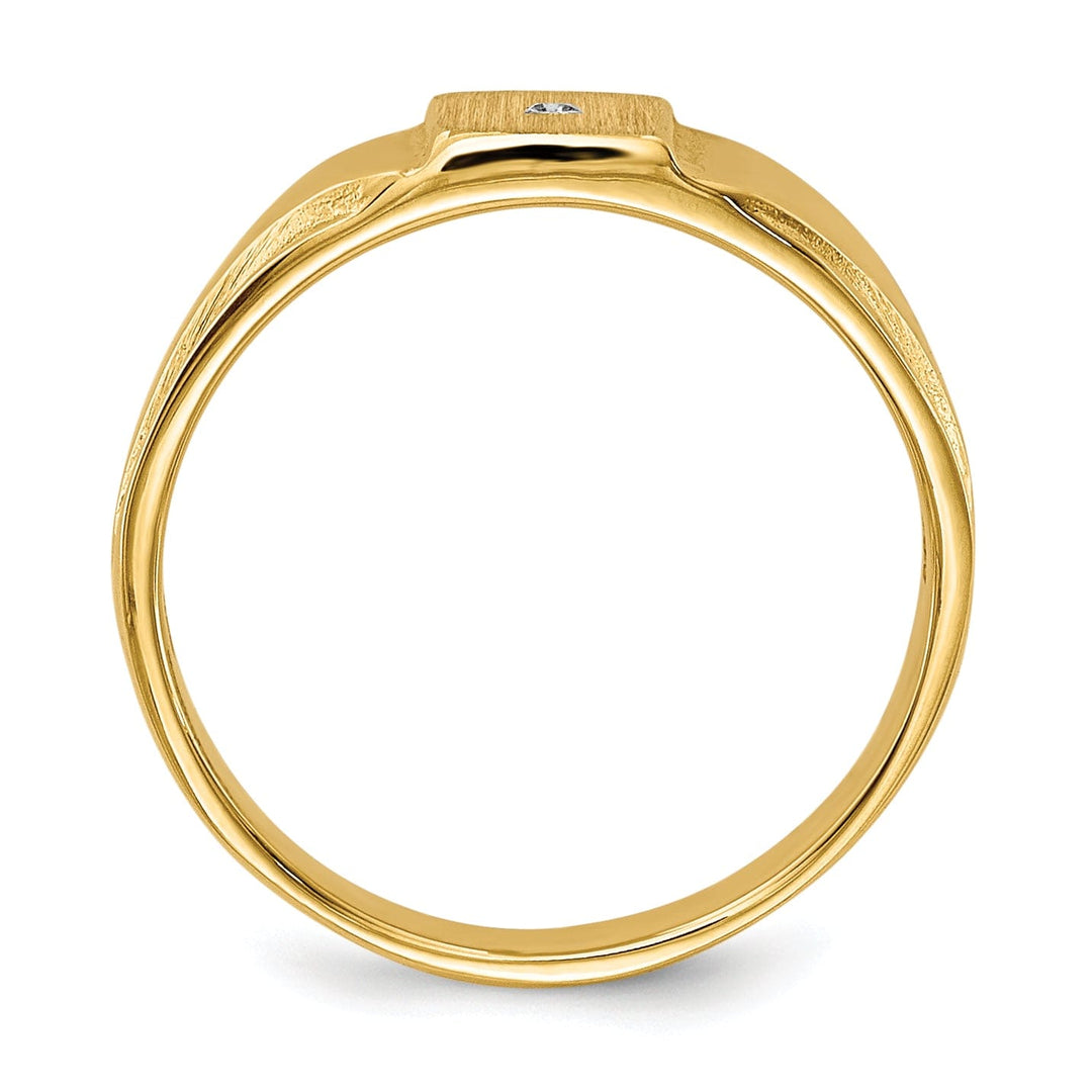 14k Yellow Gold Child's Diamond Signet Ring