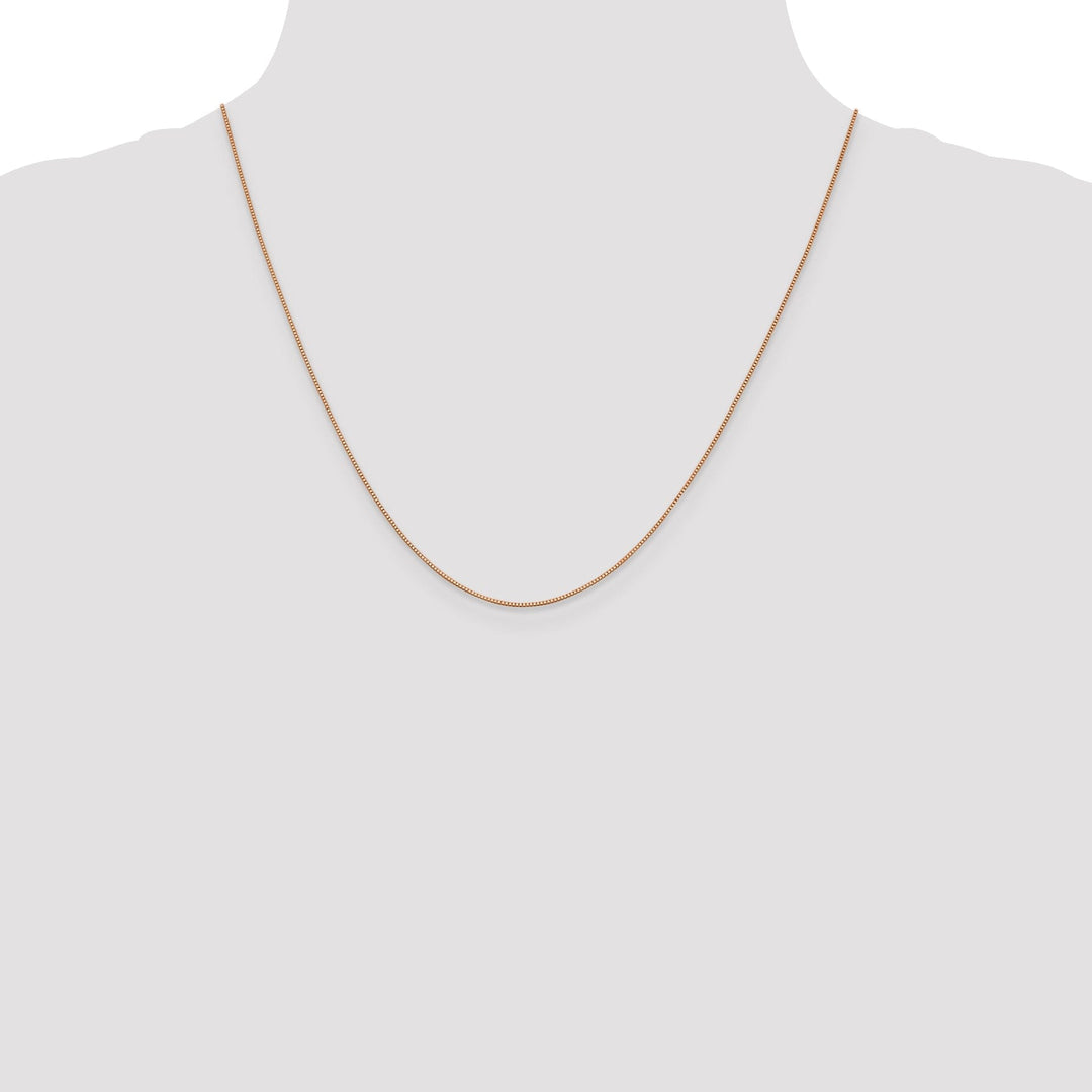 14k Rose Gold 0.70mm Solid Box Link Chain