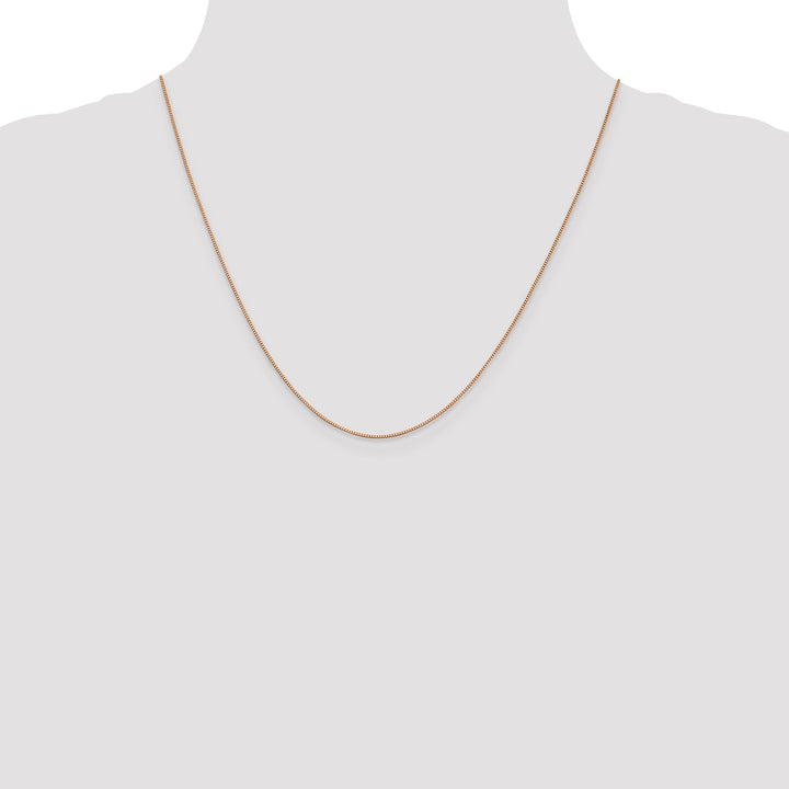 14k Rose Gold 0.70mm Solid Box Link Chain