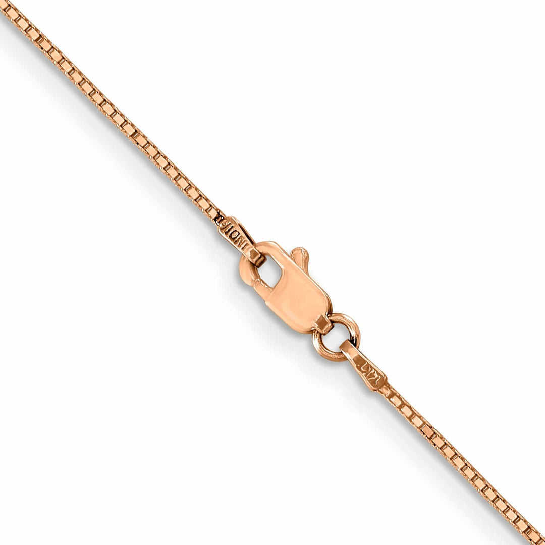 14k Rose Gold 0.80mm Solid Box Link Chain