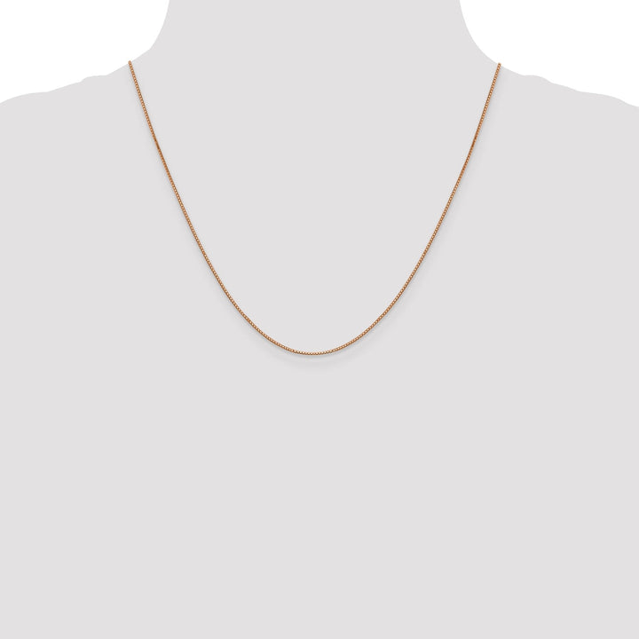 14k Rose Gold 0.80mm Solid Box Link Chain