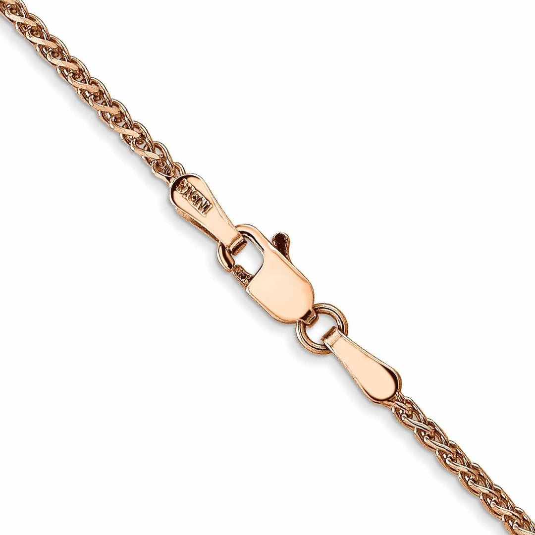 14k Rose Gold Polished 1.40mm D.C Spiga Chain