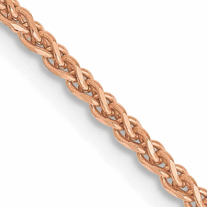 14k Rose Gold Polished 1.40mm D.C Spiga Chain