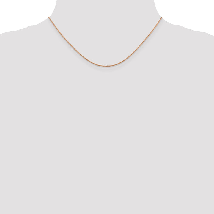 14K Rose Gold Polished 0.70mm Solid Ropa Chain