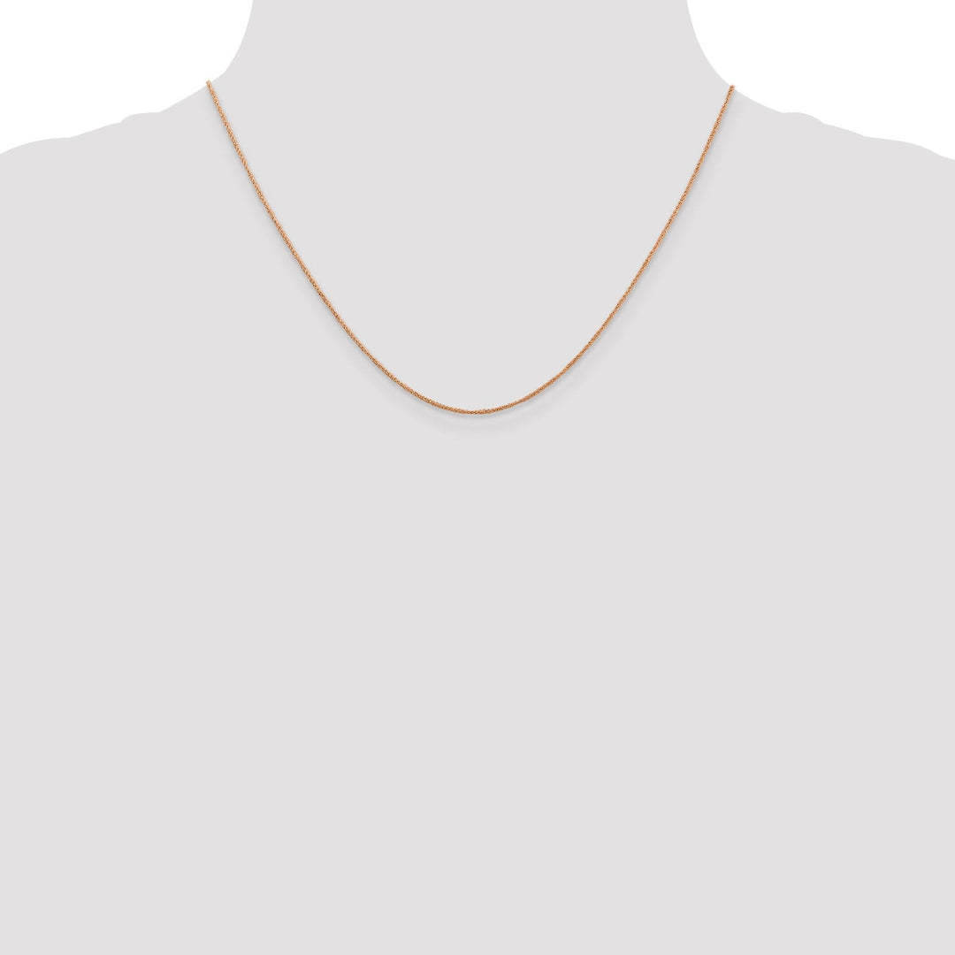 14K Rose Gold Polished 0.70mm Solid Ropa Chain