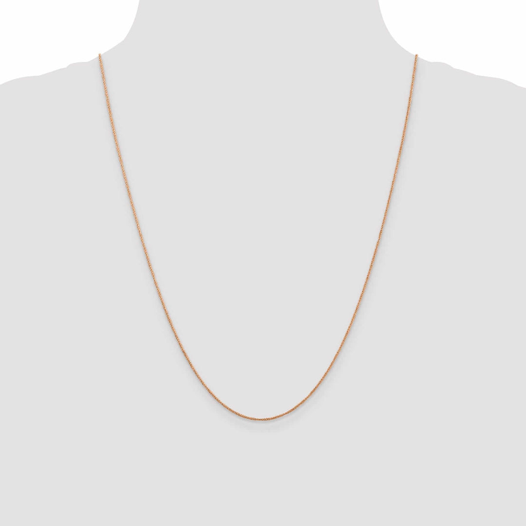 14K Rose Gold Polished 0.70mm Solid Ropa Chain