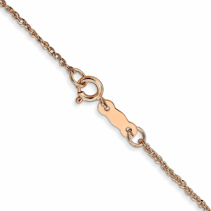 14K Rose Gold Polished 1.10mm Solid Ropa Chain