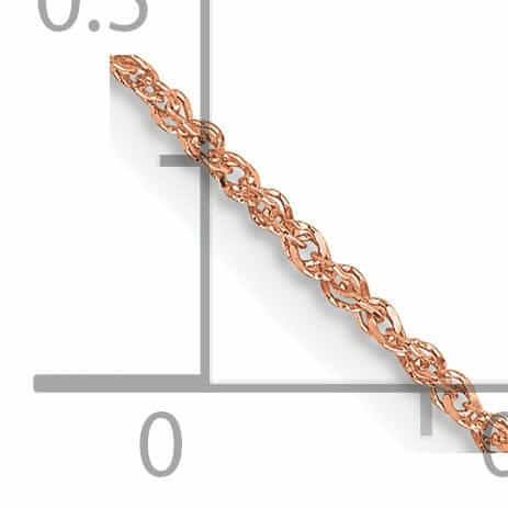 14K Rose Gold Polished 1.10mm Solid Ropa Chain