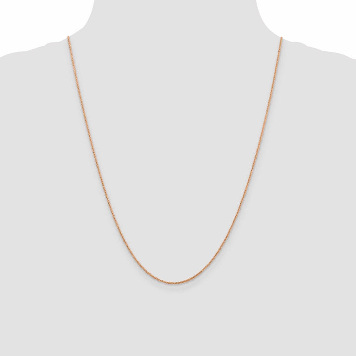 14K Rose Gold Polished 1.10mm Solid Ropa Chain