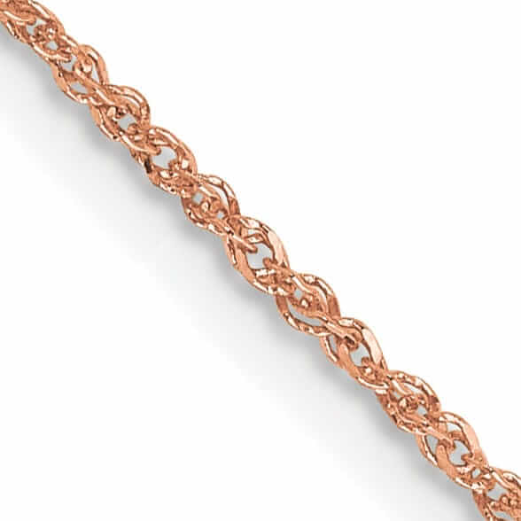 14K Rose Gold Polished 1.10mm Solid Ropa Chain