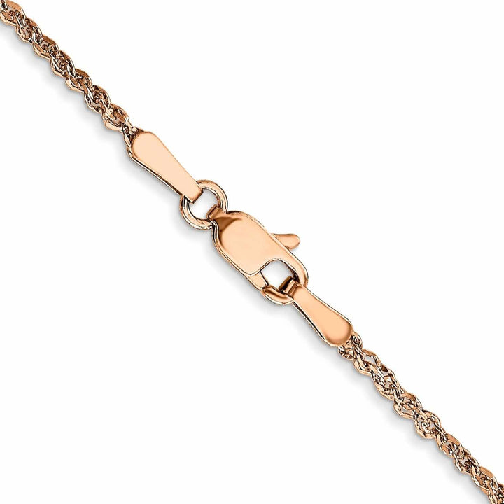 14K Rose Gold Polished 1.70mm Solid Ropa Chain