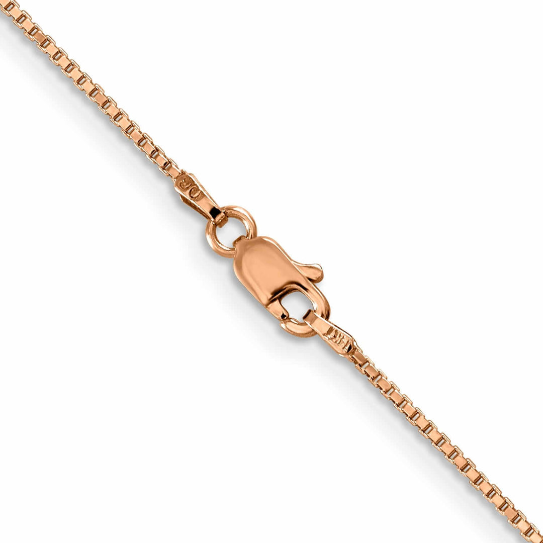 14k Rose Gold Polished 1.00mm Box Link Chain