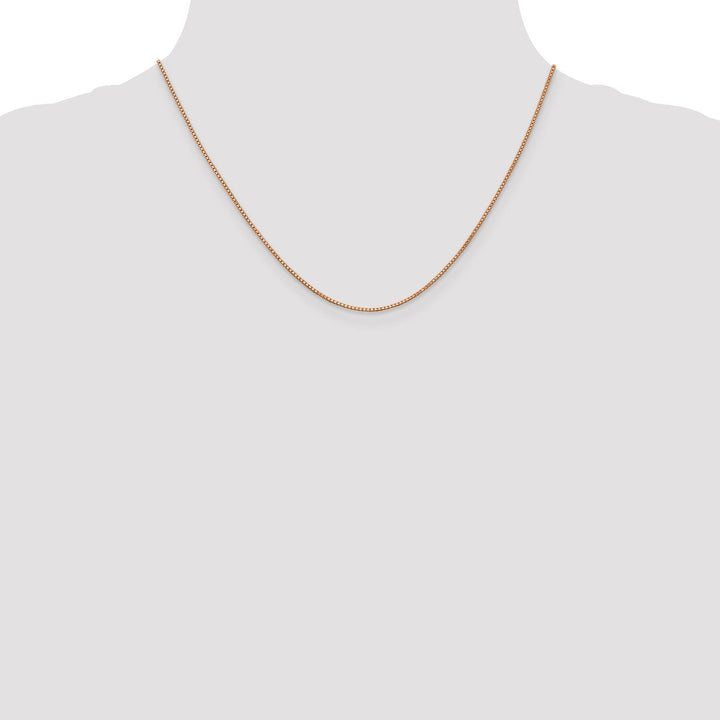 14k Rose Gold Polished 1.00mm Box Link Chain