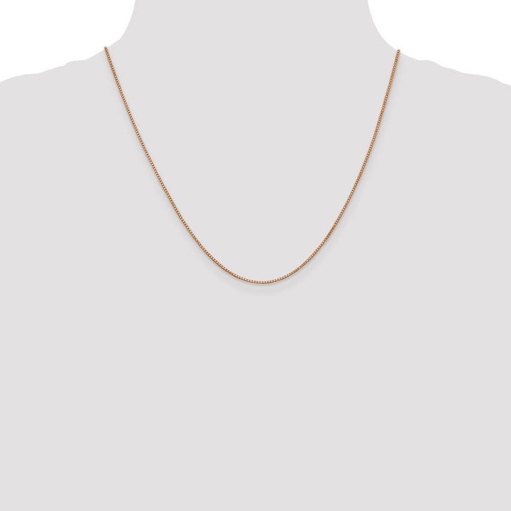 14k Rose Gold Polished 1.00mm Box Link Chain