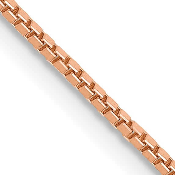 14k Rose Gold Polished 1.00mm Box Link Chain