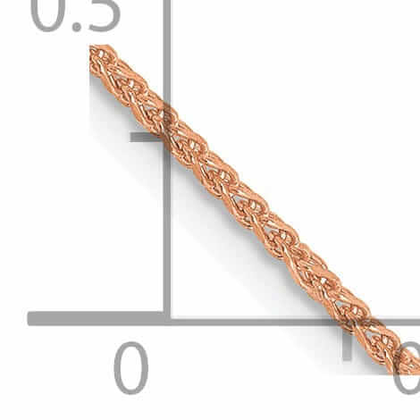 14k Rose Gold Polished 1.20mm D.C Spiga Chain