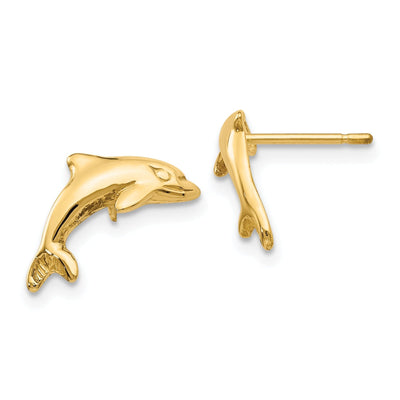 14k Yellow Gold Dolphin Earrings at $ 108.07 only from Jewelryshopping.com